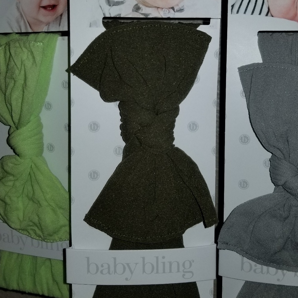 NIP Baby Bling Army Green Bow